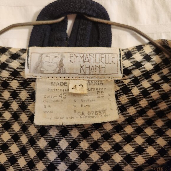 Emmanuelle Khanh Checkered Blouse Paris Fashion Fitted Blouse - Picture 11 of 13